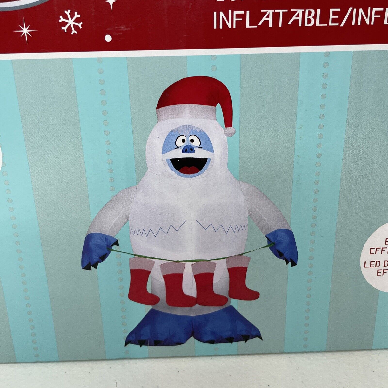 Abominable Snowman Gemmy Inflatable Bumble Holding Stocking 6 FT Christmas New