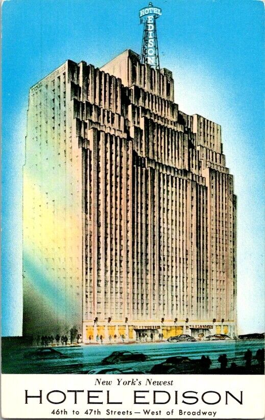  Postcard Hotel Edison New York NY 46th to 47th Streets Milton J. Kramer   A-100