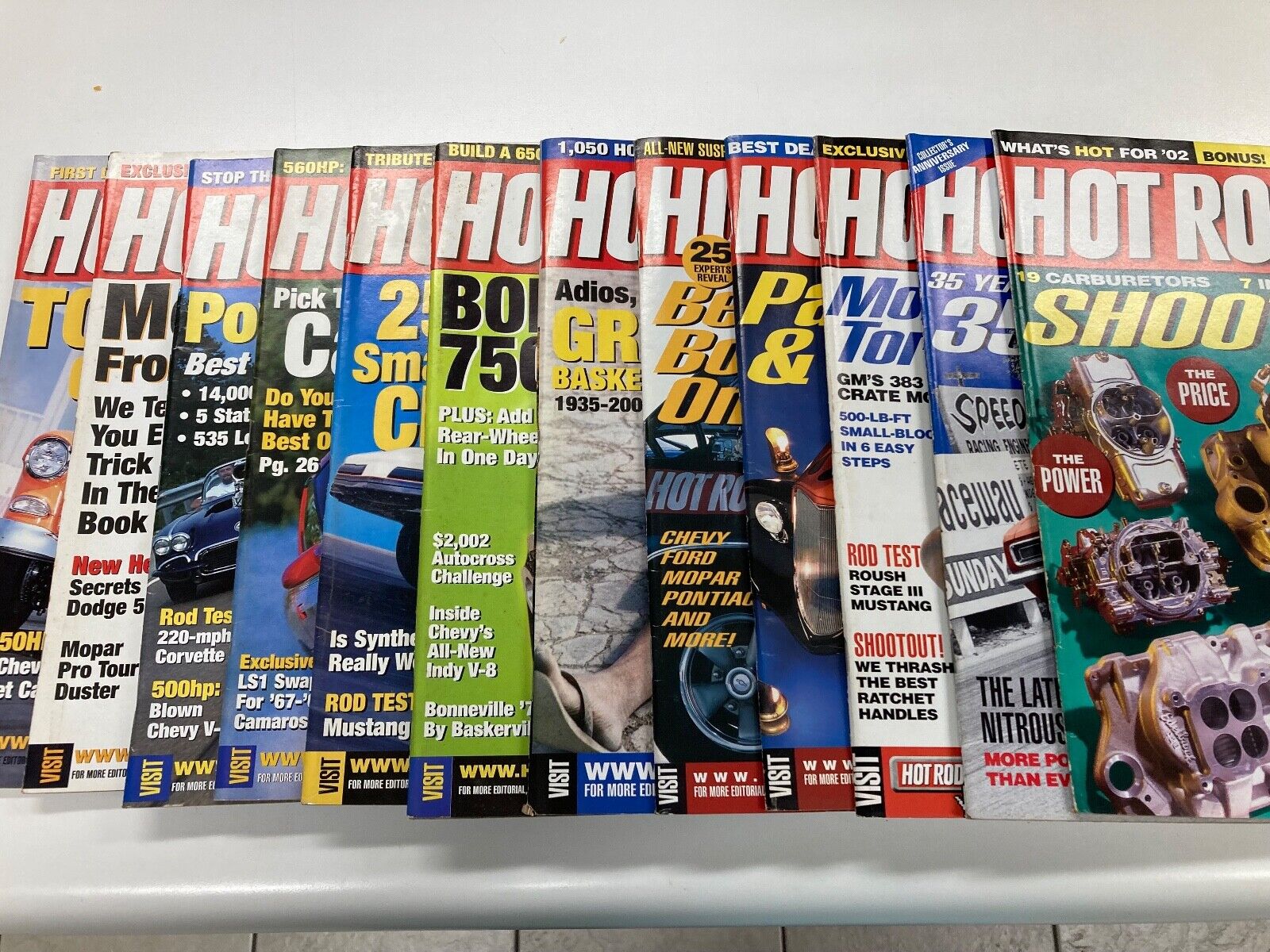 Vintage 2002 Hot Rod magazine 12 issues lot complete year