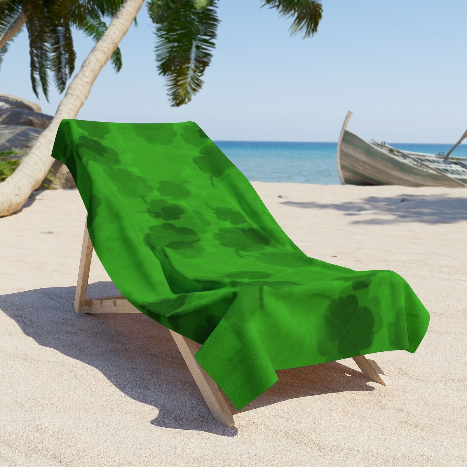 Clovers Green Beach Towel