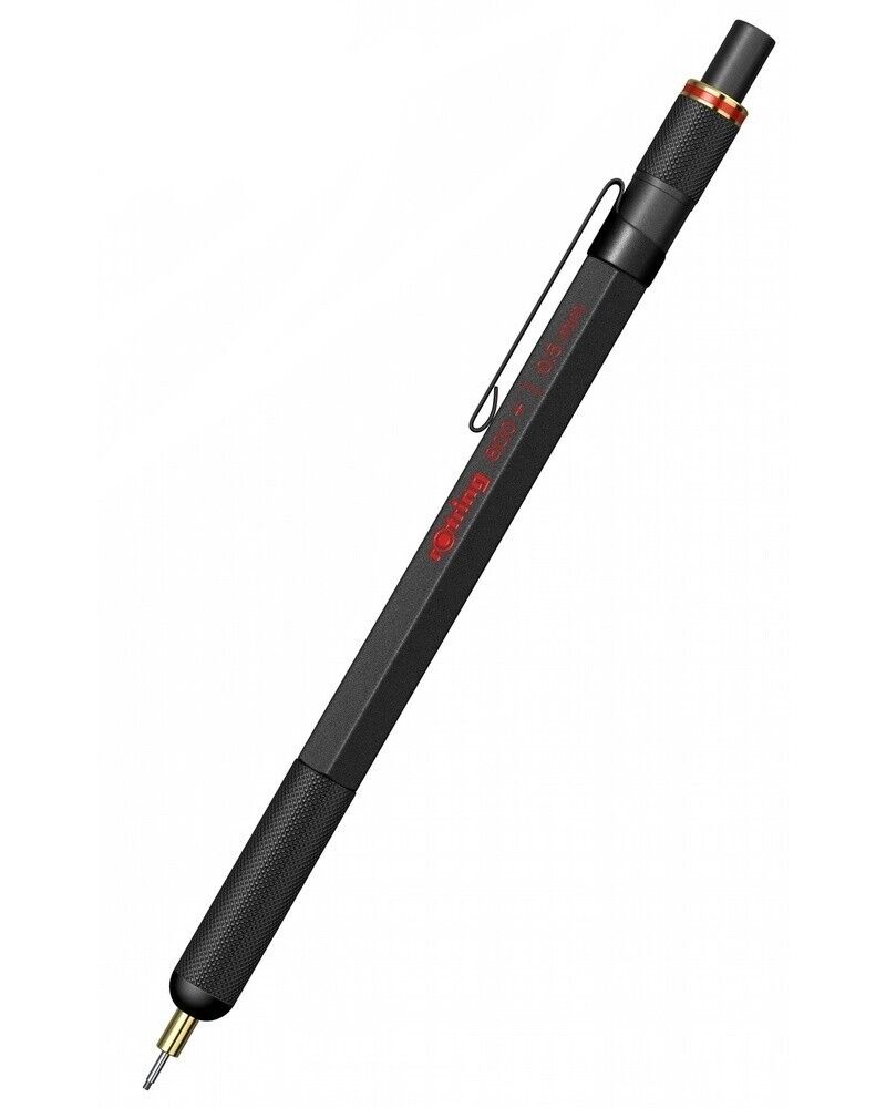 Rotring 800+ Black Retractable 0.5 Pencil & Stylus Hybrid & Eraser New In Box