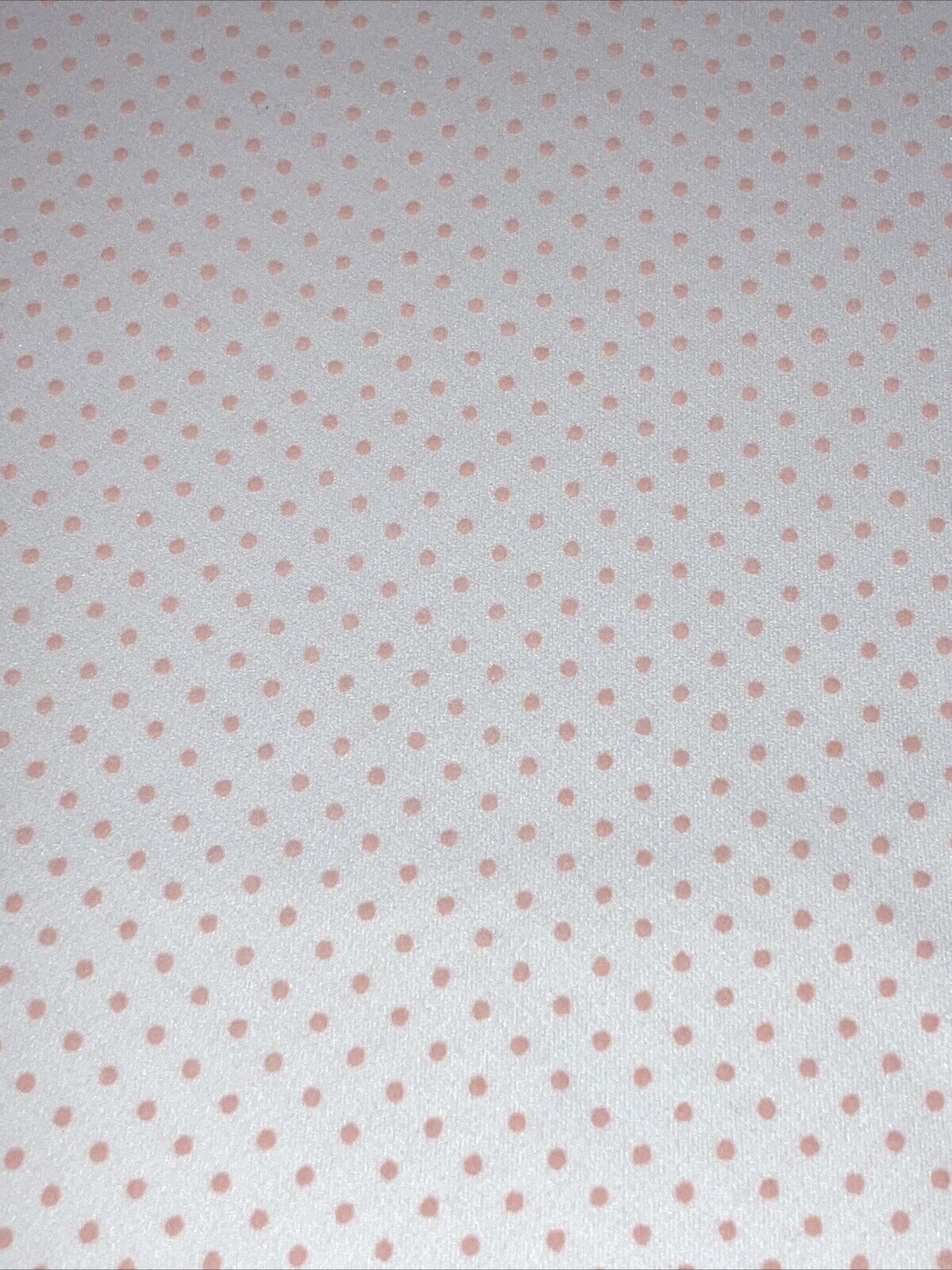 vintage Polyester peach white Swiss Dot flocked Fabric 60” W x 42”