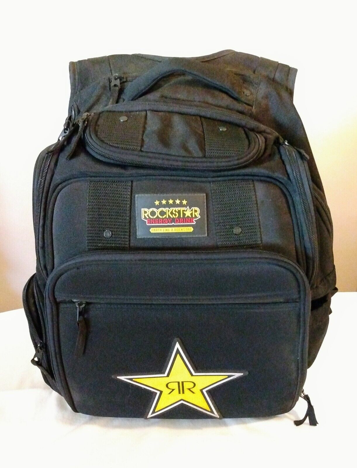 ROCKSTAR Energy Drink Black Backpack Travel Bag Carry On Laptop Pockets