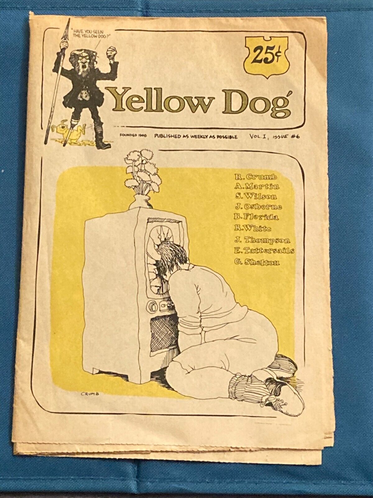 YELLOW DOG #6 (PRINT MINT) UNDERGROUND TABLOID SIZE Vintage 1968 1st Printing