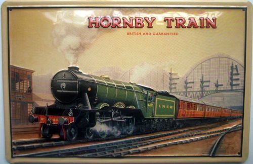 Hornby Trains Flying Scotsman embossed steel sign  300mm x 200mm  (hi)