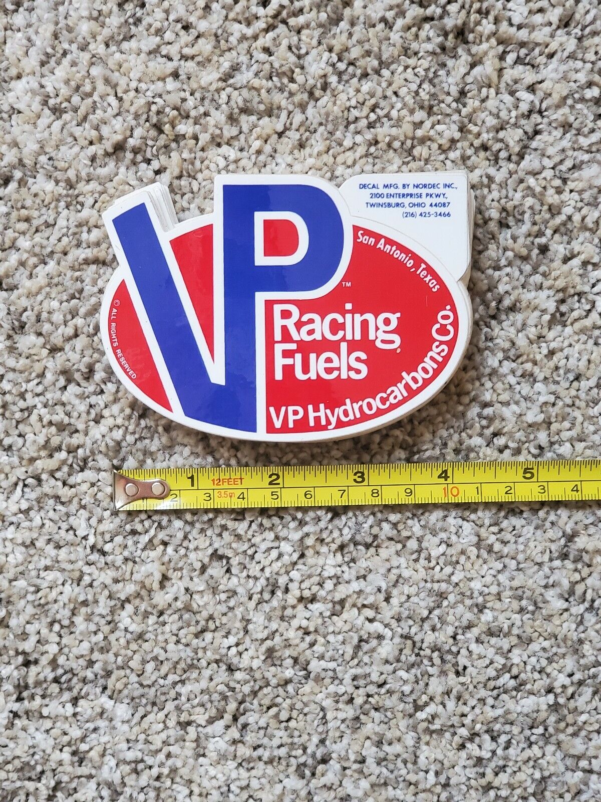 Vintage/Original VP Racing Fuels Decal - 4in