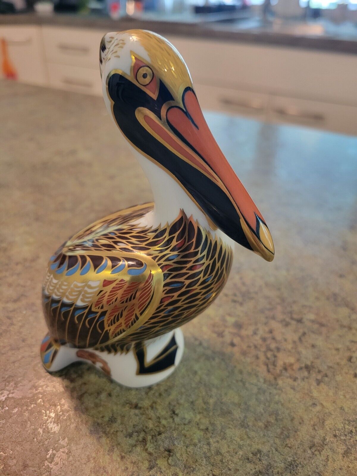 RARE Vintage Royal Crown Derby England Porcelain Brown Pelican Bird Figurine 5\