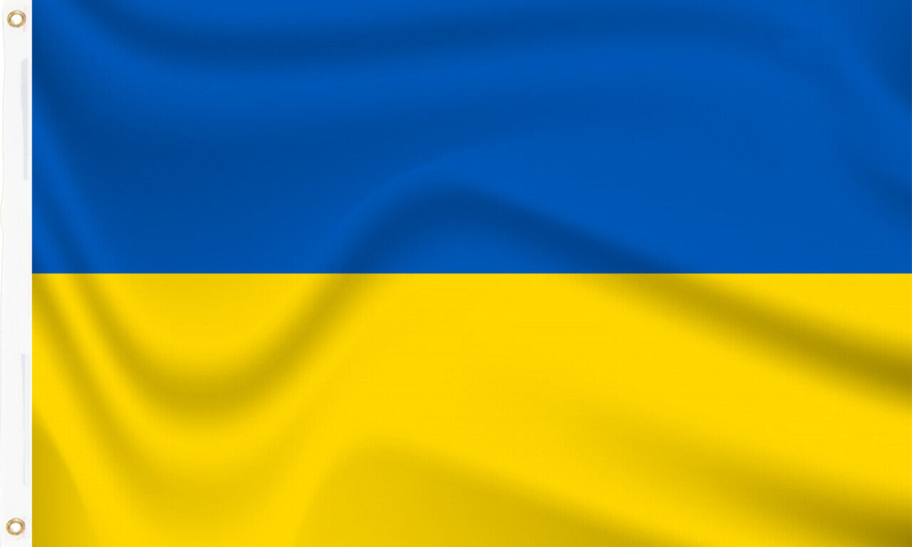 UKRAINE FLAG 5 x 3 FT (150cmx90cm) FABRIC UKRAINIAN FLAG GREAT QUALITY IN STOCK