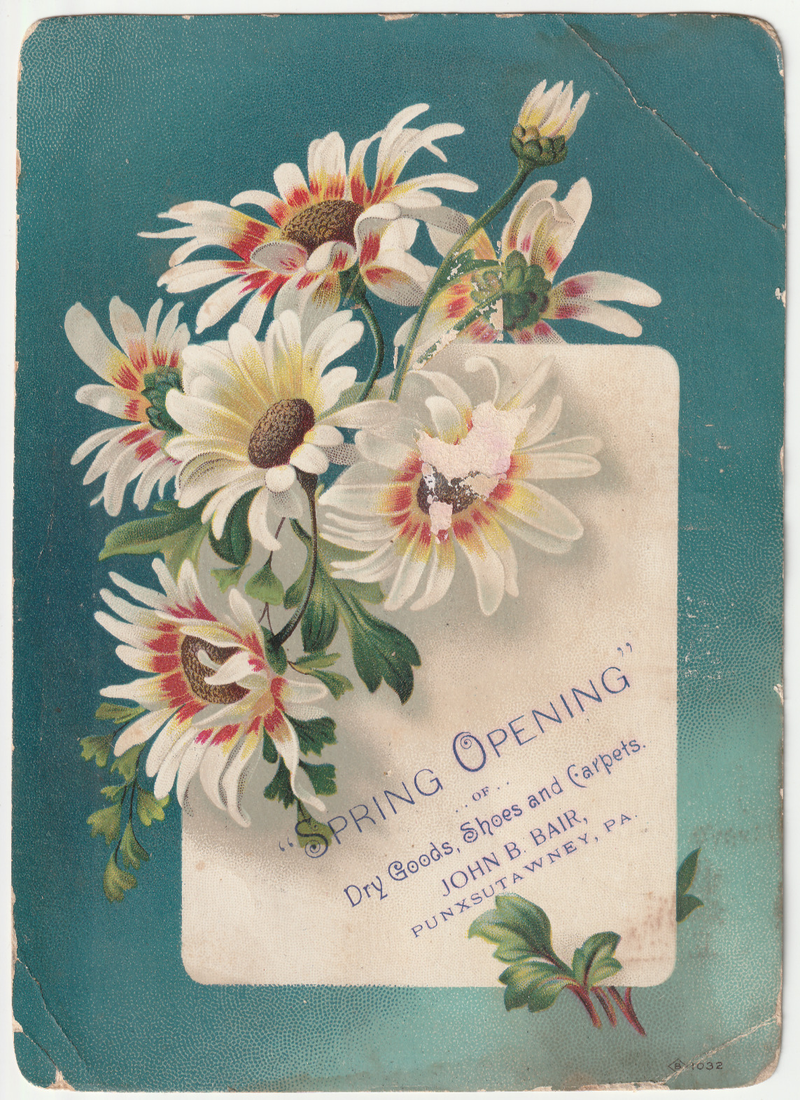 c1880s~Punxsutawney Pennsylvania PA~General Store~Antique Victorian Trade Card
