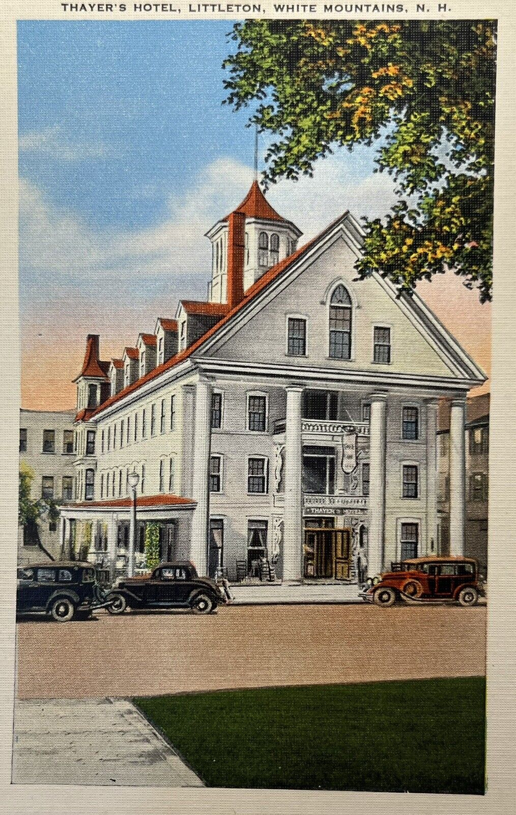 Thayers Hotel Inn Littleton New Hampshire Vintage Postcard NH White Mountains 