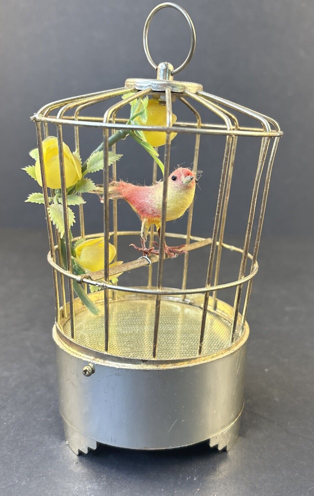 MCM Vintage CHIRPPING BIRD IN CAGE 9V Battery Operated HONG KONG WORKS VIDEO