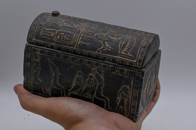 Rare Ancien Egyptian Antiquities Jewelry Box Egyptian Figurine Egyptian BC