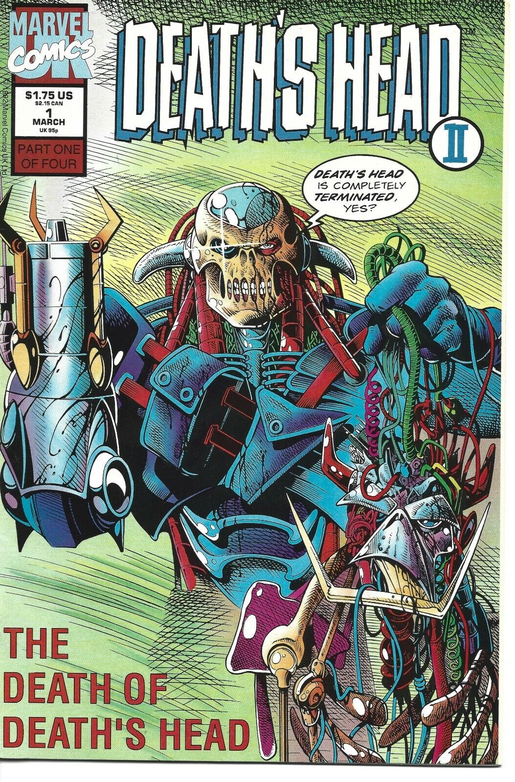 DEATH\'S HEAD II #1 MARVEL COMICS 1992 FIRST PRINT BAGGED AND BOARDED