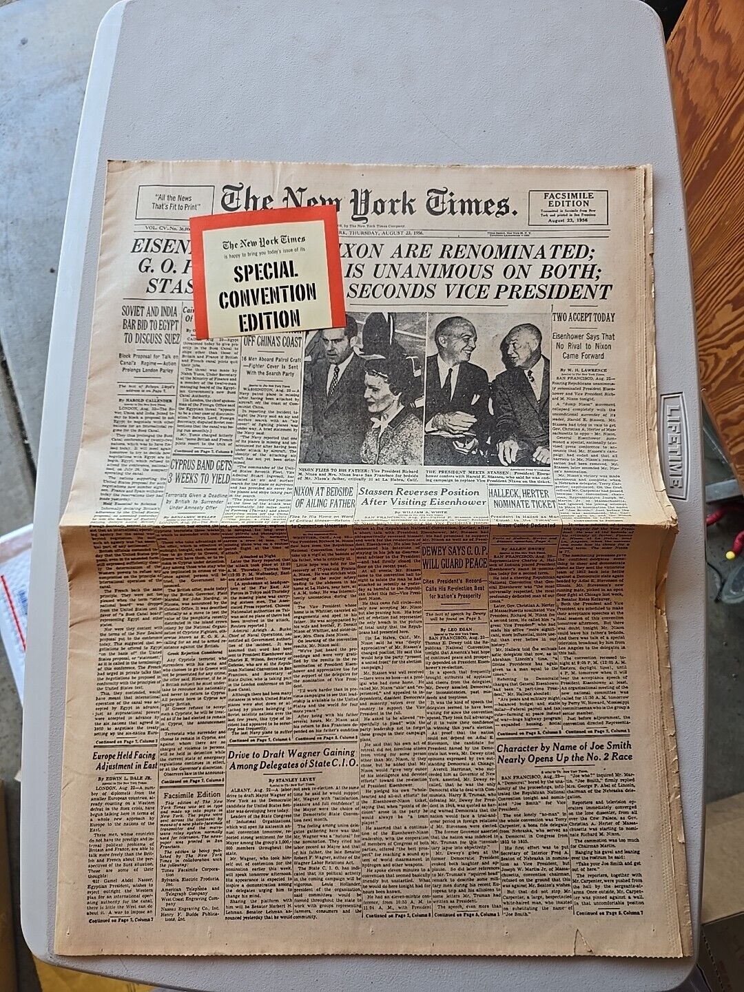 The New York Times Special Convention Edition 8-23-1956