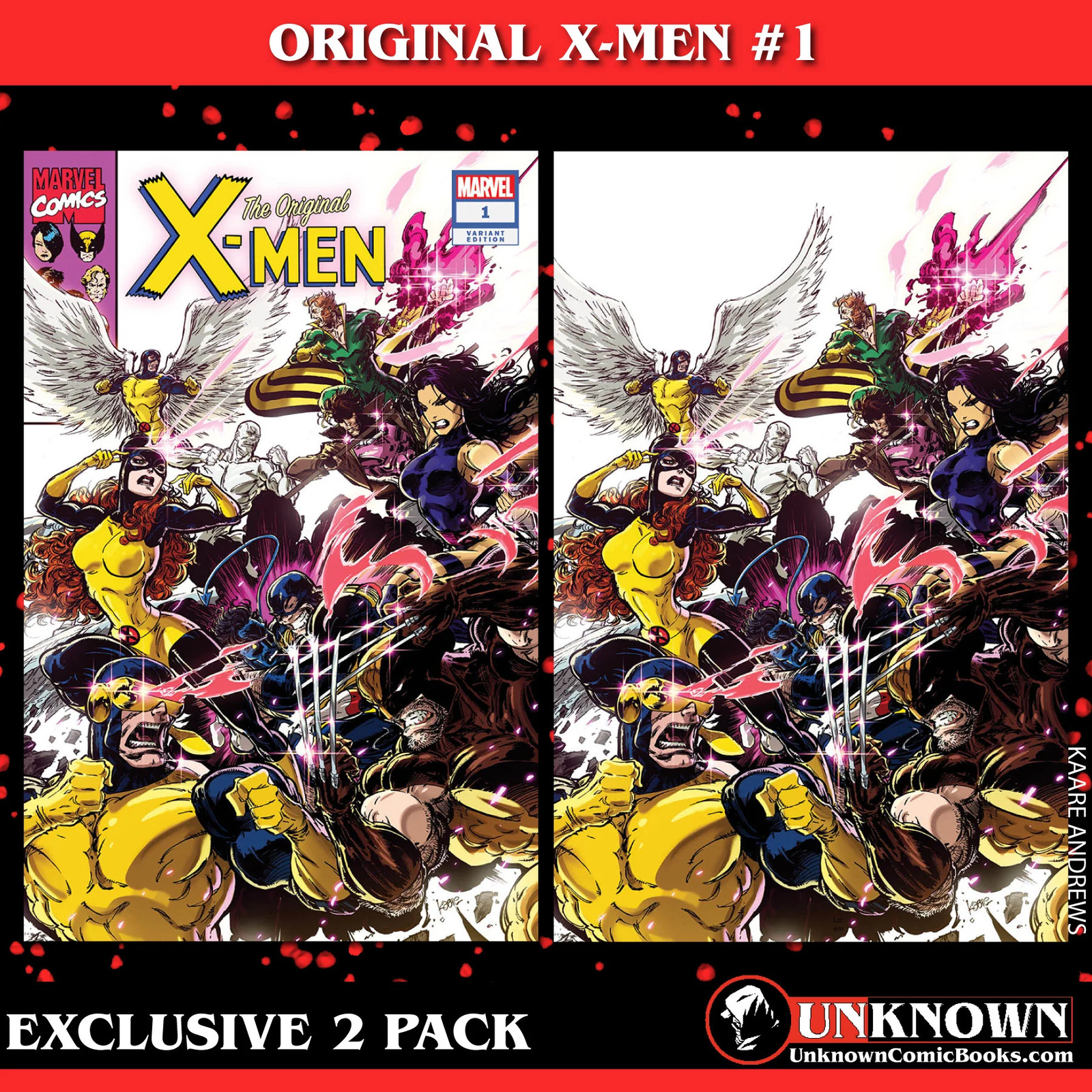 [2 PACK] ORIGINAL X-MEN #1 UNKNOWN COMICS KAARE ANDREWS EXCLUSIVE VAR (12/20/202