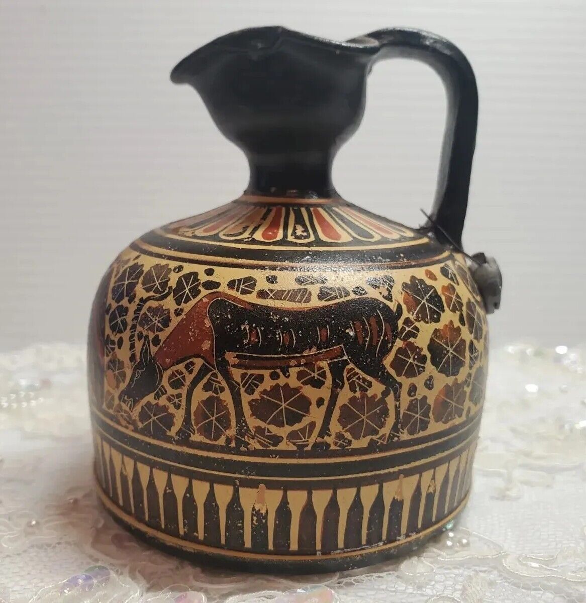 Handmade Glioulias Ceramic Pottery Ancient Copy of Greek Greece Urn PItcher Vase