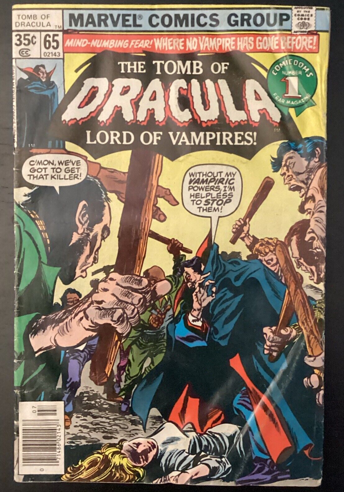 The Tomb of Dracula #65 Lord of Vampires Marvel Comic Book 1978