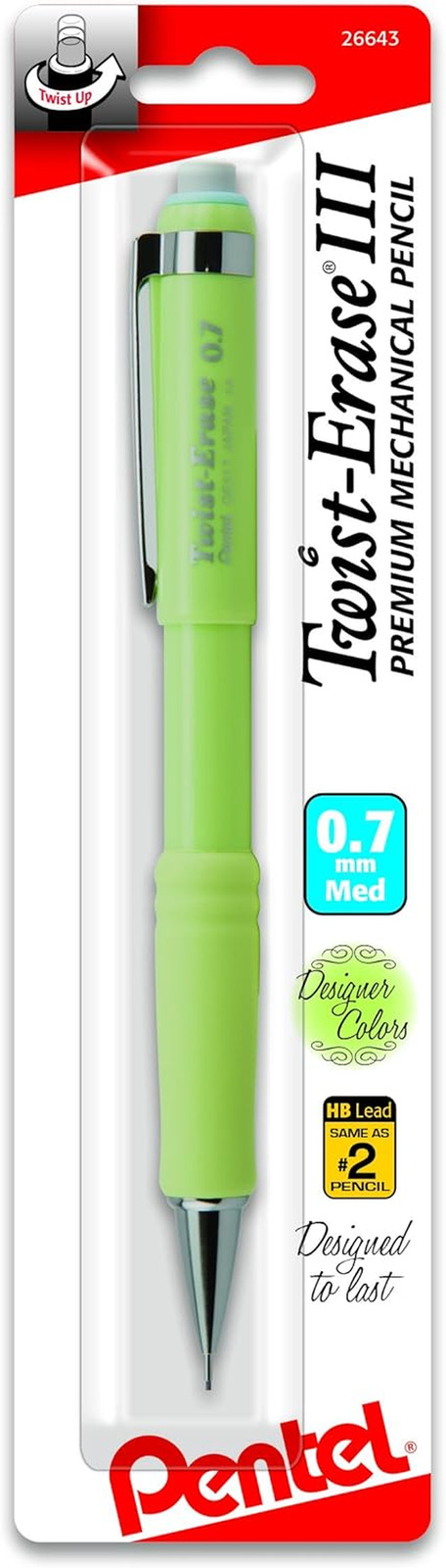 Pentel Twist-Erase III Mechanical Pencil (0.7mm) 1-Pk - Fashion Colors