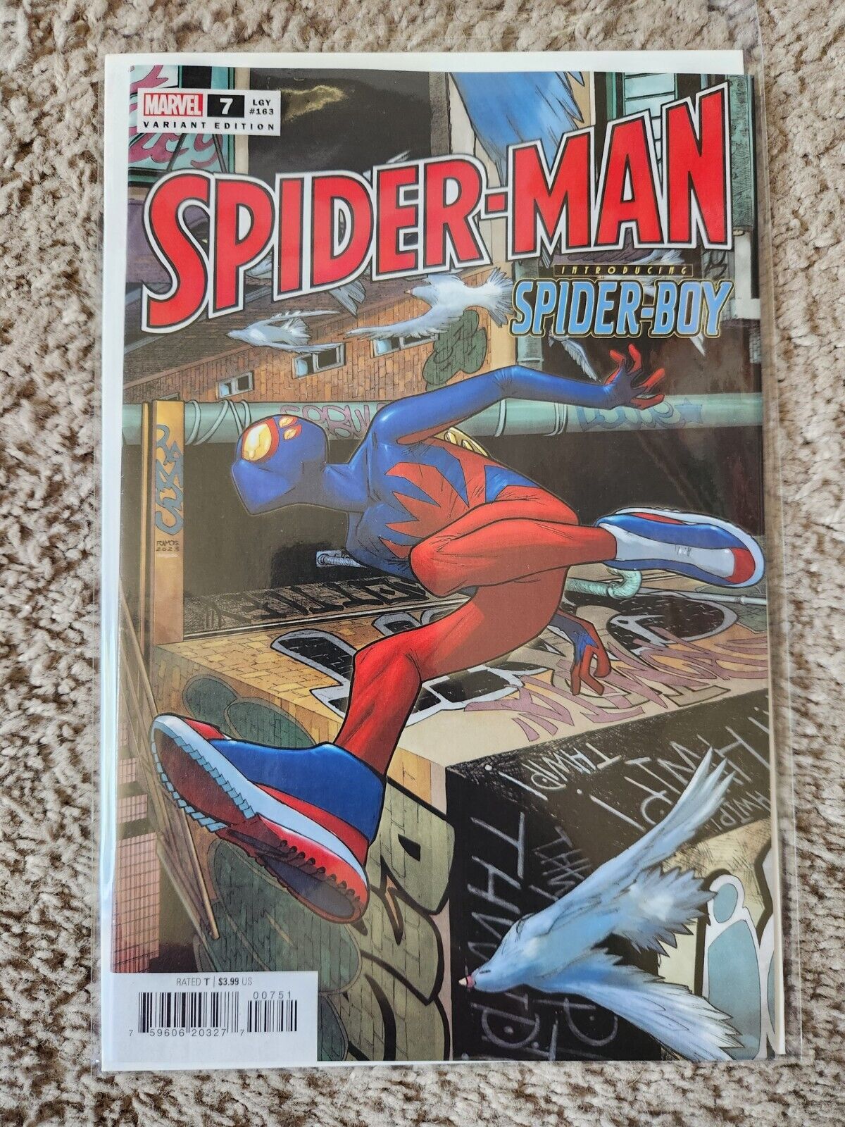 Spider-Man #7 2023 Marvel 1st appearance of Spider-Boy Humberto Ramos Variant