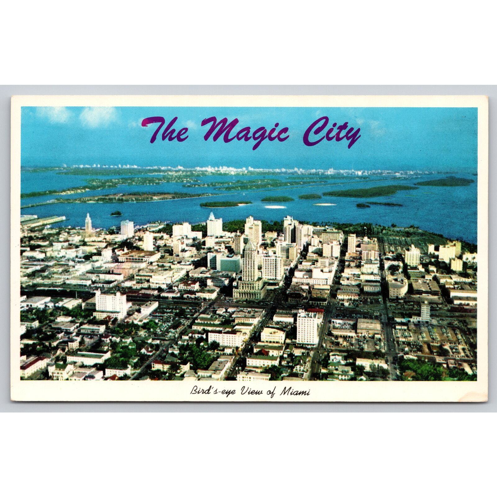 Postcard FL Miami The Magic City Birds-Eye View