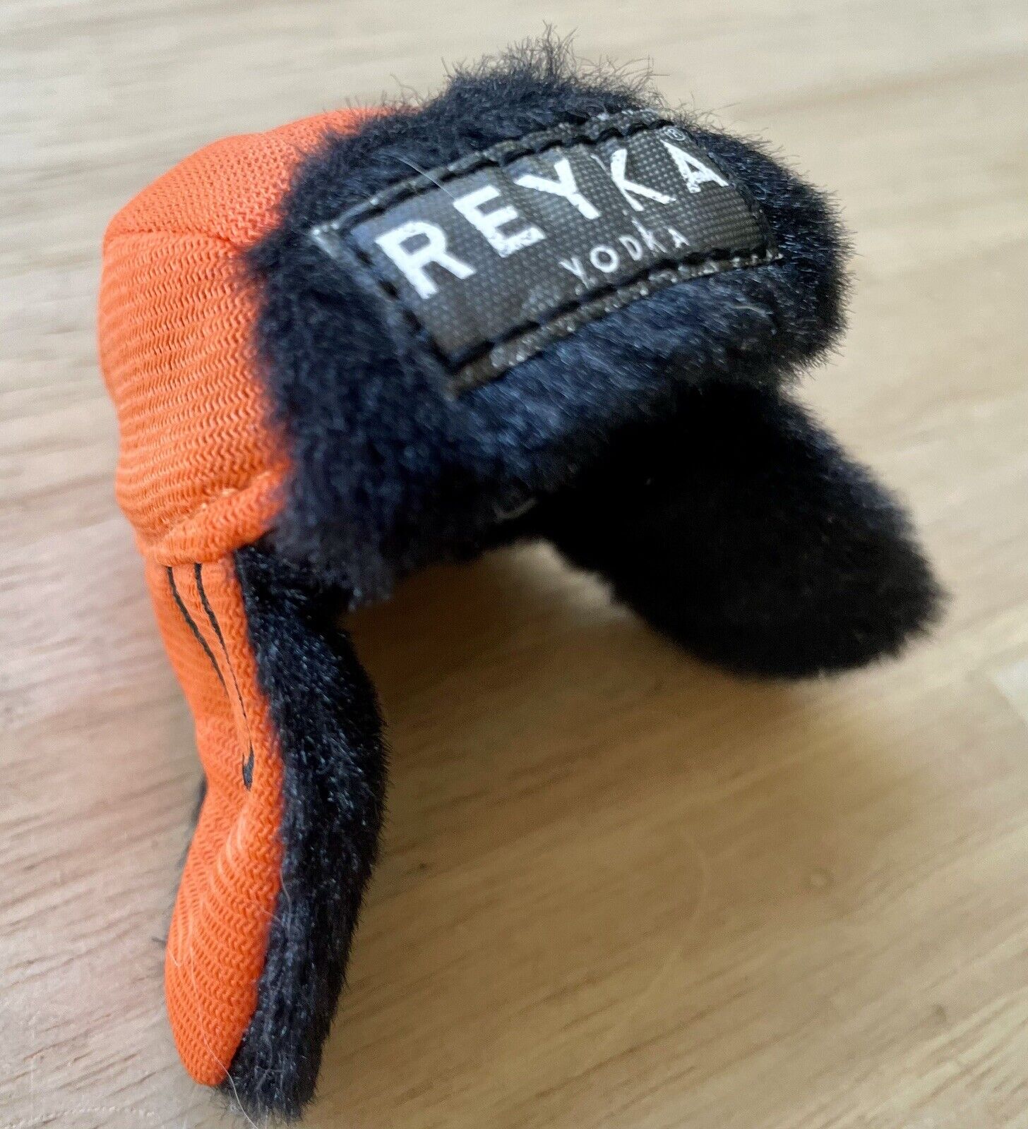 REYKA Iceland Vodka Bottle Cap Beanie Hat Winter Snowboard Ski Ear Flap Orange