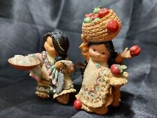 LOT OF 2 VINTAGE ENESCO 1995 & 1999 FRIENDS OF THE FEATHER OCTOBER & BUSHELS picture