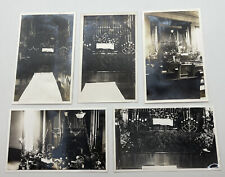 Vtg 1928 Snapshot Photo Lot Church Decorated For Wedding Flowers Candelabra picture