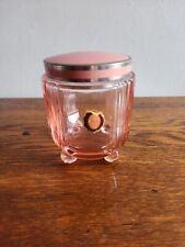 VTG DuBarry Pink Footed Bath Salts Glass Jar/Lid Richard Hubrat 1950's RARE picture