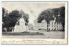 1906 Soldiers Monument and Lynn Public Library Lynn Massachusetts MA Postcard picture