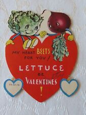Vintage Valentine, Flat, Anthropomorphic, Lettuce and a Beet picture