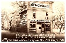 postcard 1940'S GREASY SPOON CAFE Pies Like Mother Used to Make  RPPC 6292 picture