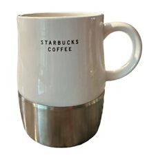 2006 Starbucks Coffee Mug Ceramic Stainless Steel Solid White 14 oz Non Slip picture