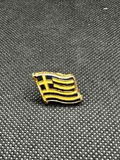 National Flag of Greece Enamel Lapel Pin Single Post Clutch Back Vintage picture