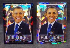 Barack Obama  SILVER & BLACK CRYSTAL ICE REFRACTORS   Leaf Metal Political picture