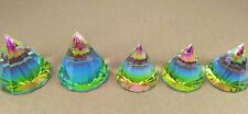 Beautiful Crystal Pyramid Iridescent Crystal Prism Rainbow Color Round Set Of 5 picture