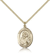 Saint Joan Of Arc Medal For Women - Gold Filled Necklace On 18 Chain - 30 Da... picture