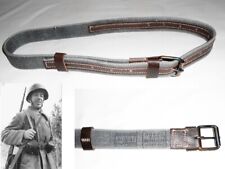 WW2 Russian Canvas Belt , Dark Brown Leather, artificially aged, repro n.3 picture