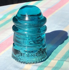 Vintage Hemingray Glass Insulator No. 12 Aqua Blue 3 1/2” picture