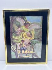 Vintage Framed Mark Tobey Black Guardian Angel Picture Art picture