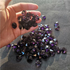 100PC Deep Purple Octagonal Beads Feng Shui Prismatic Crystal Pendant Suncatcher picture
