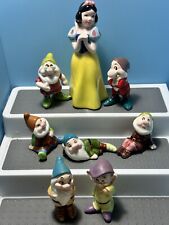 Disney Prod. Snow White & The Seven Dwarfs Porcelain Figurines Set 8 Japan 1979 picture