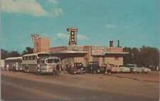 Postcard Waterman's Cafeteria Greyhound Bus Depot Rolla MO Vintage Cars picture