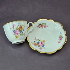 Vintage Taylor and Kent Gold Trim Teacup & Saucer Set From England picture