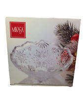 Mikasa Snowflake Christmas Footed Bowl Clear Glass picture