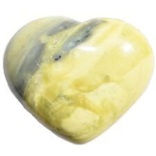 Charged Top-Grade Serpentine Crystal Puffy Heart / Palm Stone + Selenite Heart picture