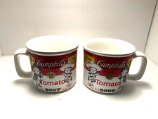 Campbells Tomato Soup Vintage Large Mugs Westwood 1999 Set of 2  Black n White picture
