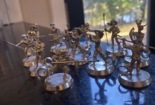 VTG Toleware 1950s Set 12 Italian Chrome-Plated Place card Holders Soldiers Rare picture