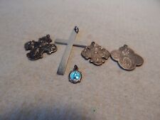 VTG 1920S TO 50S CATHOLIC METALS CROSS GROUP ALL STERLING CREED CHARM 4 WAY picture