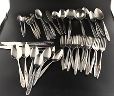 VTG Stainless Flatware All Flower Patterns 46 Pc Lot - Grade A - Use or Crafts picture