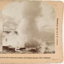 New Zealand Pohutu Geyser Stereoview c1903 Rotorua Whakarewarewa Valley Art E952 picture